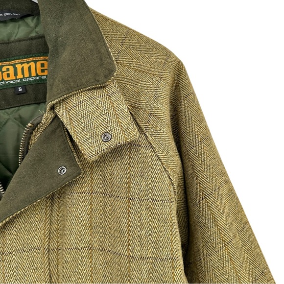 Game Technical Apparel Padded Derby Tweed Green Wool Countrywear Jacket Coat - Picture 6 of 16